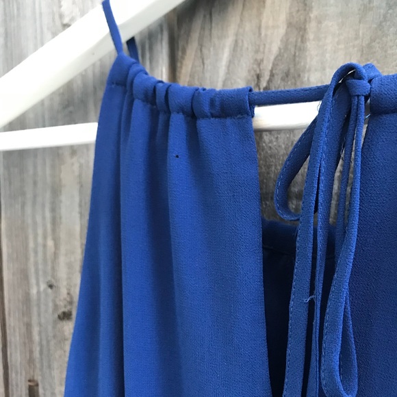 Mediterranean Blue Halter, Maxi Dress, Size Medium - Picture 7 of 8